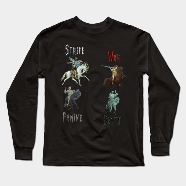 Four Horsemen of the Apocalypse Long Sleeve T-Shirt by MikeMyler